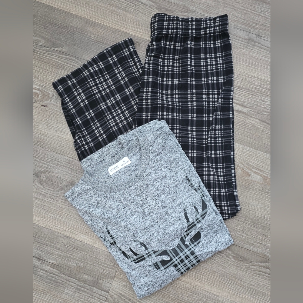 Gray and Black Pajama Set Classic Comfort NWNT